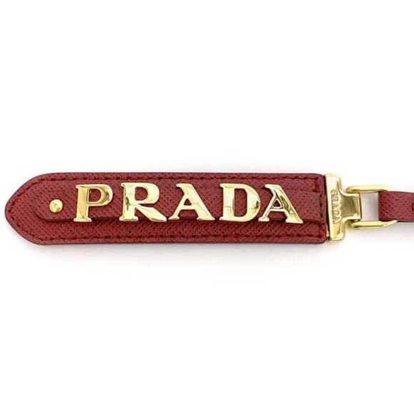 Prada Key Ring Red Saffiano 1PP067 Leather GP PRADA Holder Bag Charm Women's ... - Picture 5 of 10